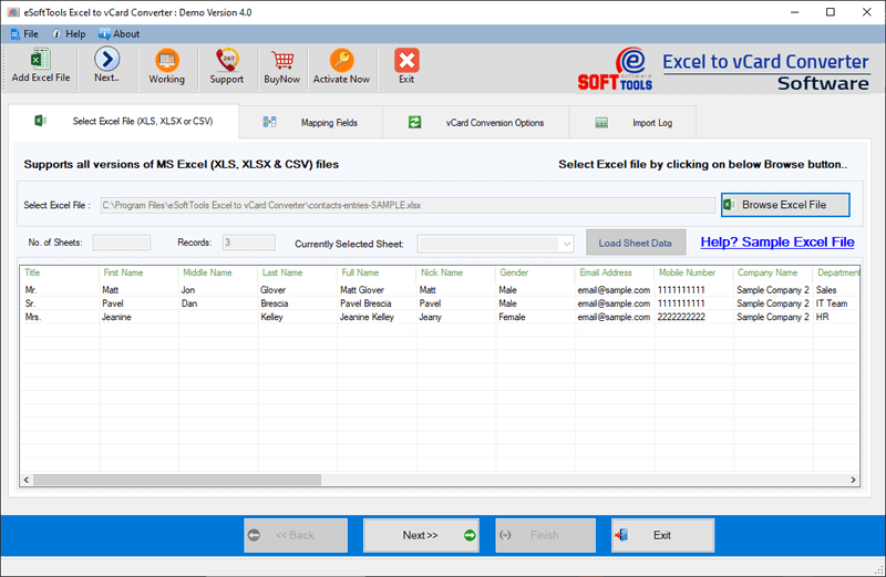 excel to vcard converter