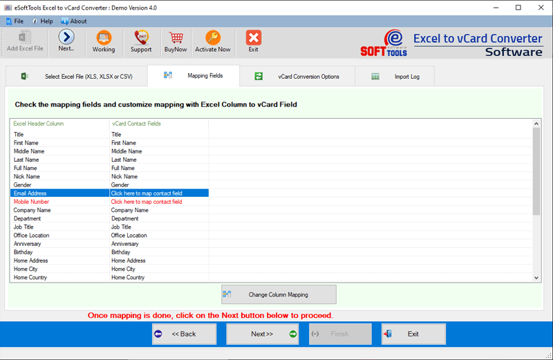 transfer excel contacts to vcf